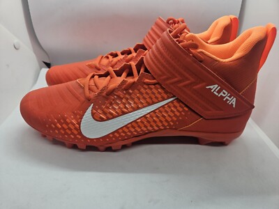 AQ8154-800 Mens Nike ALPHA MENACE 2 MID ORANGE SIZE 13 FOOTBALL Cleats SHOES NEW-image