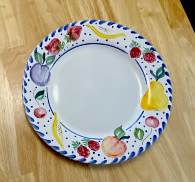 Mesa International Fruit Bouquet Dinner Plate 11-1/4” Handcrafted Italy Elkin NH-image