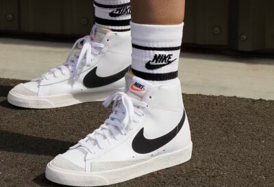 Nike Blazer Mid 77 Vintage White Black All Size Classic Youth 6.5 Used-image