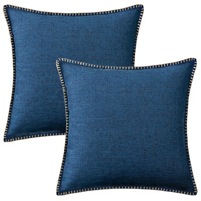 decorUhome Decorative Outdoor Throw Pillow Covers 24x24 Set 2, Square Linen Farm-image