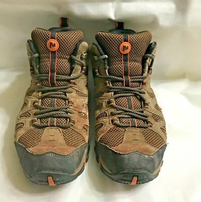 Merrell Deverta Mid Vent Select Dry Boots Mens Size 8 Brown/Black/Orange-image