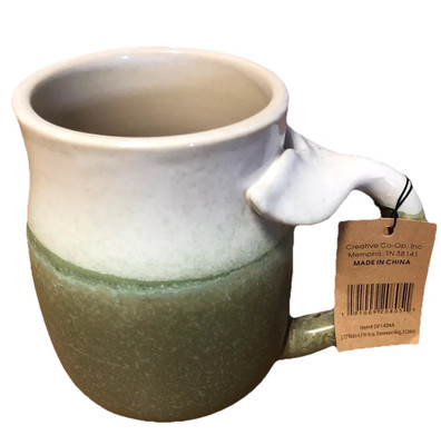 NWT Creative Co-op stoneware Mermaid Mug Fish Tail Handle Coffee Mug-image