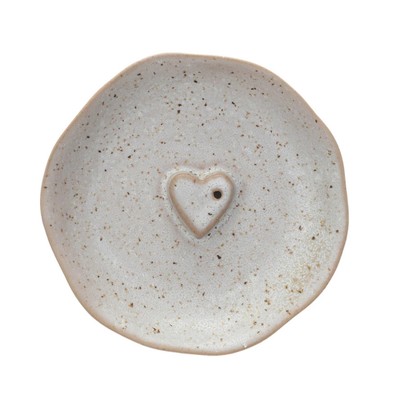 Creative Co-op White Heart Incense Tray-image