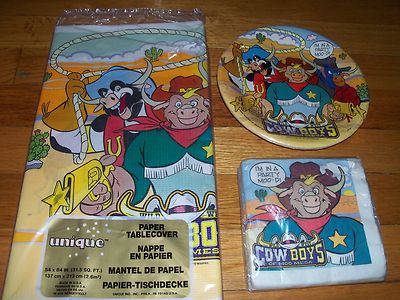 Wild West COWboys Moo Mesa Birthday Party Supplies 5pc Lot 1993 Unique-image