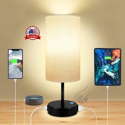 Lámpara de mesa con control táctil Lámparas de noche regulables de 3 vías, 2024-image