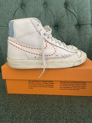 Nike Women's Blazer Mid '77 White/Safety Orange-Lilac Size 6.5 Women 5 Mens-image