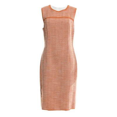 Roem Orange Tweed Designer Dress MAGASCHONI COLLECTION Tweed mid-length dress-image