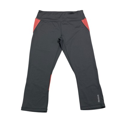 Reebok | Gray & Orange Mid-Rise Leggings | Women's Size M-image