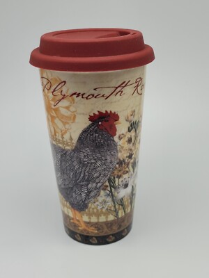 Creative CO-OP 16 oz Rooster Travel Tumbler&Silicon Lid Les Deux Amies-image