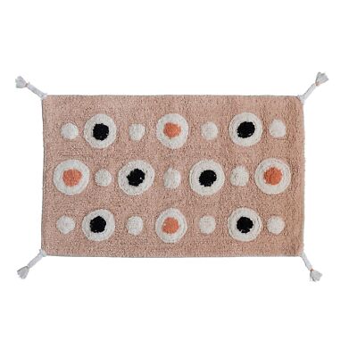 Creative Co-Op Boho Cotton Tufted Circle Pattern and Tassels, Multicolor Bath...-image
