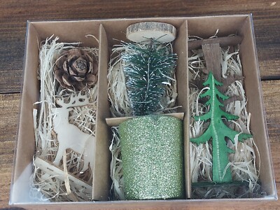 Creative Co-Op Candle Garden Kit with Bottle Brush Tree, Tealight, Pinecone-image