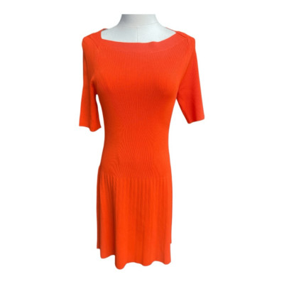 Worth Orange Fit and Flare Dress Size Small EUC-image