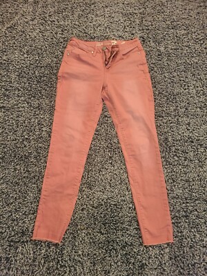 Seven7 Womens Size 6 Peach Colored Cutoff Mid Rise Skinny  Jeans-image