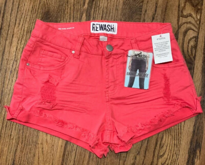 Women’s Rewash Coral Stretch Destroyed Shorts Size 4 NWT-image