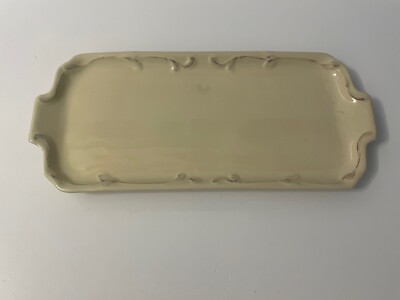 Le Prairie by Creative Co-op Stoneware Tray Serving Plate 14.5”x6.5” Oven Safe-image