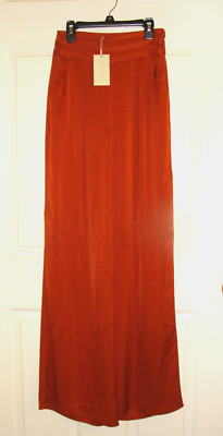 Ramy Brook JOSS Wide Leg Cinnamon Color Silky Polyester Dress Pants!  Sz 00 $385-image