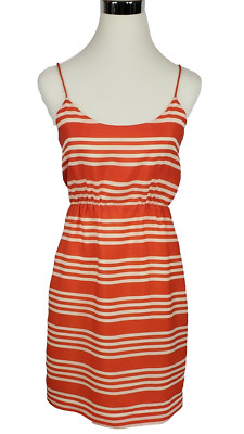 J Crew - Orange & White Striped Casual Sundress - Size 2-image