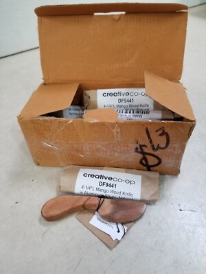 Box of 12 - Creative Co-op Mango Wood Canape Knife W/ Aluminum Studs-image