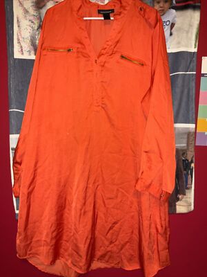 Ashley Stewart Orange T Shirt Dress-image