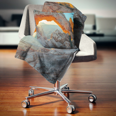 Designart 'Mesa Arch Canyon lands Utah Park' Landscape Multi-Color 71 in. x 59 i-image