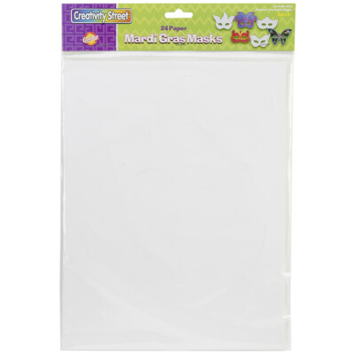 Creativity Street Paper Mardi Gras Masks 24/Pkg-Assorted Shapes-image