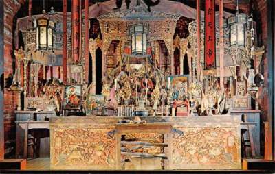 Weaverville California Chinese Joss House Interior Vintage Postcard K80403-image
