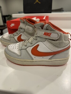 Size 3 (PS) - Nike Court Borough 2 Mid Orange/White-image