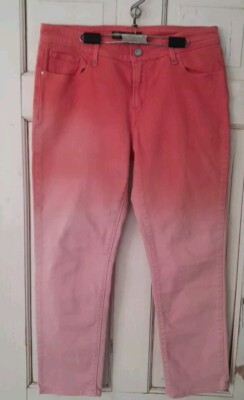 Levis Peach Ombre Jeans Size 10 Mid Rise Skinny Excellent Condition -image