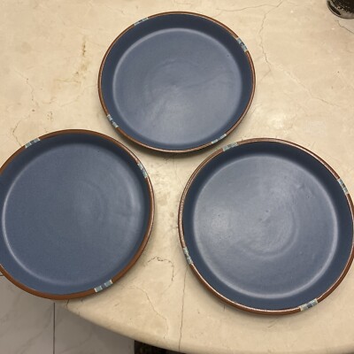 3 Dansk MESA SKY BLUE Dinner Plates 10 3/8