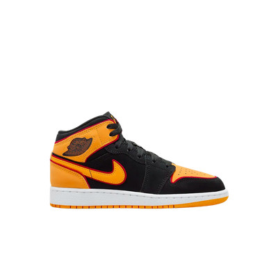 (GS) Jordan 1 Mid SE Black Vivid Orange-image
