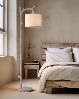 OYEARS Rustic Farmhouse Tree Trunk Floor Lamp Classic Country Wood Grain Resi...-image