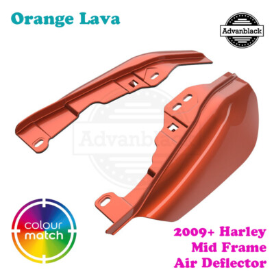 Orange Lava Mid-Frame Air Deflector Fit 2009+ Harley Street Road Electra Glide-image