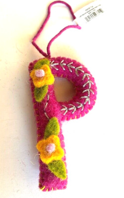 Wool Felt Embroidered Appliqued Alphabet Letter 