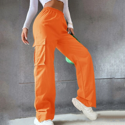 Women's Cargo Wide Leg Gym Athletic Jogger Yoga Loose Lounge Pockets TrousersḴ-image