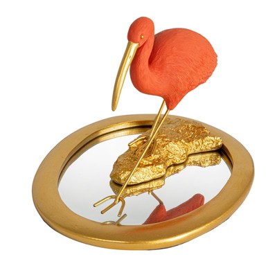 Elegant Ibis Reflection Figurine, Multicolor-image