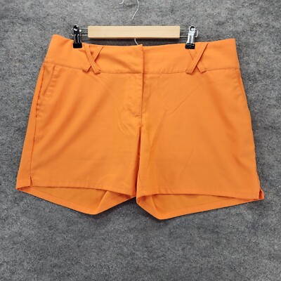 Adidas Shorts Womens 12 Climalite Orange Mid Rise-image