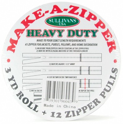 Sullivans Make-A-Zipper Kit Heavy-Duty 3yd-White 960HD-43-image