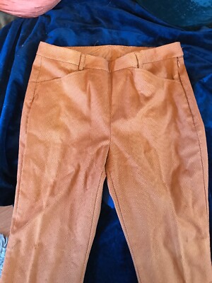 Gigli Straight Leg Pants Orange Textured Fabric-46-image