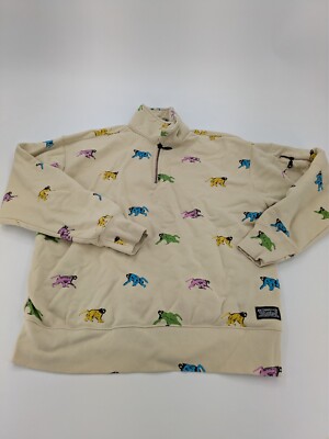 Levi’s x Creative Growth Alice Wong Quarter Zip Sweatshirt Painted Monkeys Sz S-image
