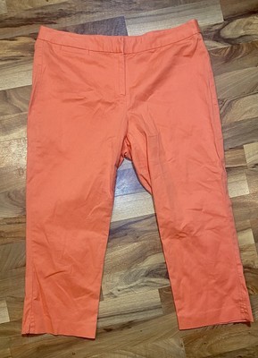 J Jill Pants Womens 12 Orange Cropped Stretch Office Preppy-image