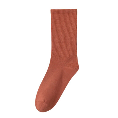 5 Pairs Women Cotton Striped Stretch Mid Calf Socks Outdoor Elastic Sports Socks-image