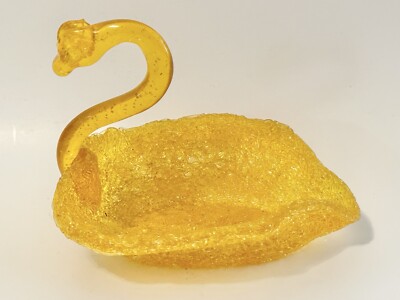 Swan Yellow - Orange Candy Dish vintage Mid-Century Modern-image