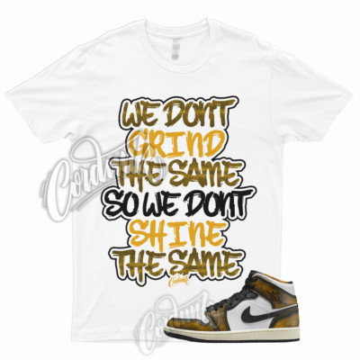 GRIND T for 1 Mid Wear Away White Black Orange Shirt To Match AJ1 Taxi Pollen-image