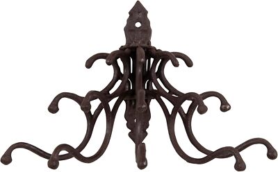Creative Co-Op Antique Decorative Cast Iron Multi Hook Wall Hanger with 15 Ho...-image