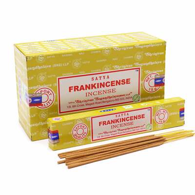 Satya Frankincense Incense Joss Sticks Pack of 12X15g Each 180 Incense Sticks-image