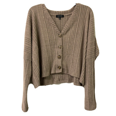 La Land Creative Co Cardigan Womens Medium Brown Button Front Sweater-image