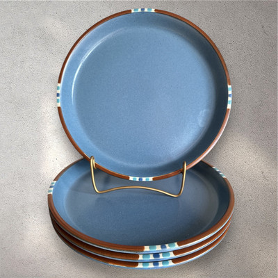 Dansk Mesa Sky Blue Dinner Plates SET of 4 JAPAN  10.5” Heavy Stoneware-image