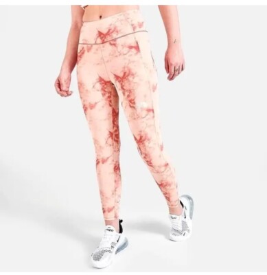 NEW The North Face Orange Tie Dye Printed Never Stop Mid-Rise Tights Girls L-image