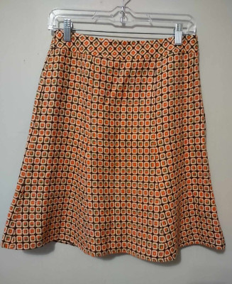 Kenar | Orange Pattern Skirt Size 2-image