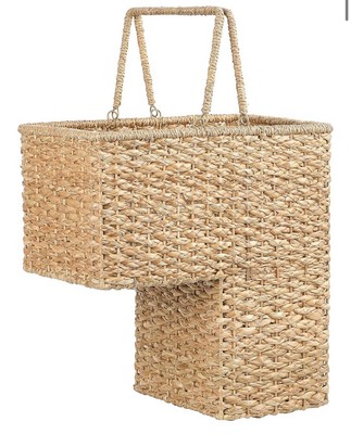 Creative Co-Op Woven Bankuan Rope Stair Basket with Handles, Natural-image